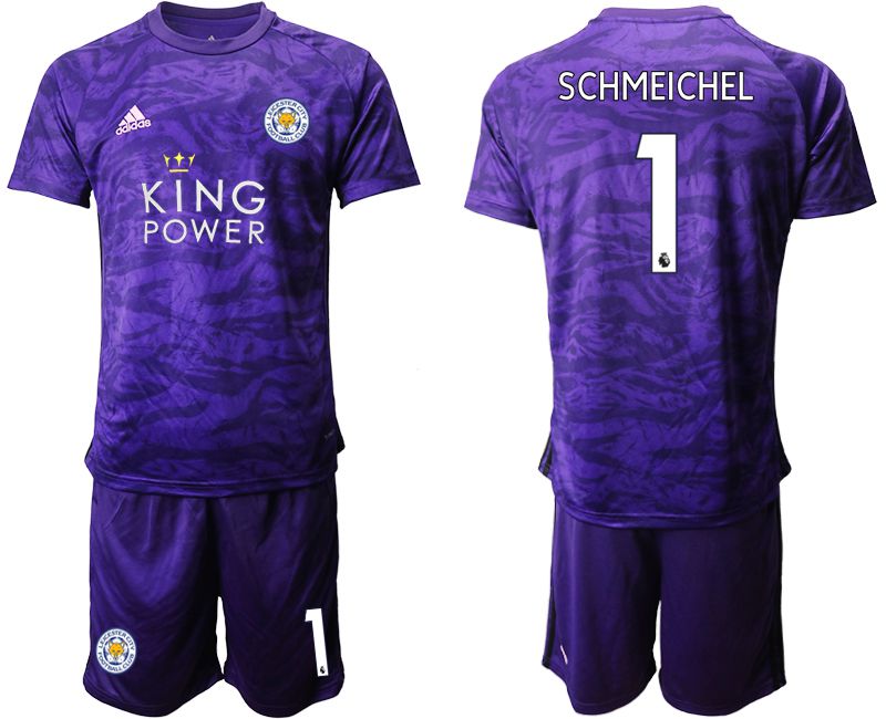 Men 2019-2020 club Leicester City purple Goalkeeper #1 Soccer Jerseys